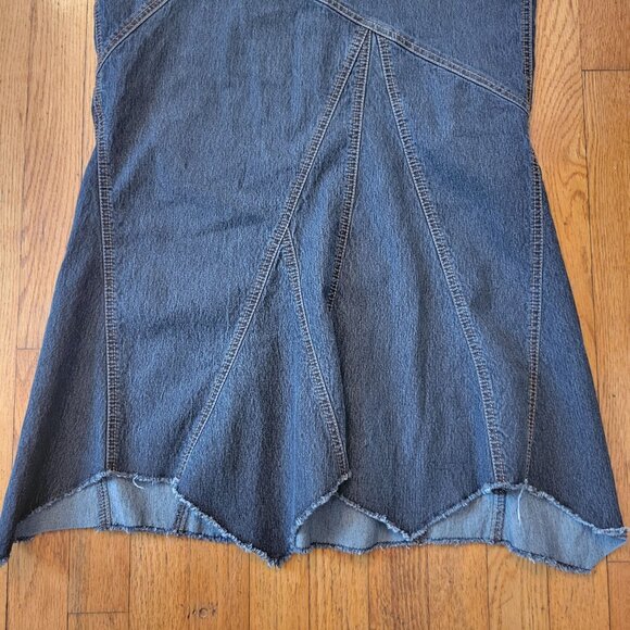 Bisou Bisou Denim Skirt 8 Blue Fishtail Stretch Mermaid Trumpet Whimsygoth - Picture 3 of 7